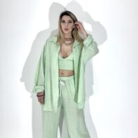 COORDINATO IN LINO VERDE