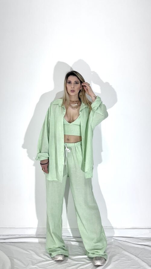 COORDINATO IN LINO VERDE